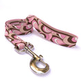 Load image into Gallery viewer, Pink and Brown Scallops with Stripes Dog Leash