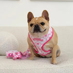 Frenchie Duo Reversible Harness - Pink Bows