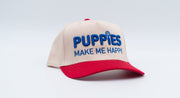 Puppies Make Me Happy Red, White & Blue | 3D Puff Snapback Hat | Gift for Dog Owner