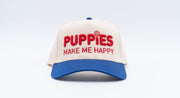Puppies Make Me Happy Red, White & Blue | 3D Puff Snapback Hat | Gift for Dog Owner