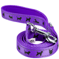 Load image into Gallery viewer, EcoBark Purple Dog Leash- Padded Comfort Grip Leash Dog Pattern - 4ft, 5ft, and 6ft for XS, Small, and Medium Dogs