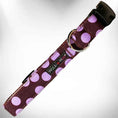 Load image into Gallery viewer, Polka Dot Dog Collars, Leads, and Bows on Brown - 4 Styles