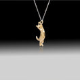 Load image into Gallery viewer, Dangling Cat Necklace- 925 Sterling Silver Two Toned