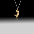 Load image into Gallery viewer, Dangling Cat Necklace- 925 Sterling Silver Two Toned