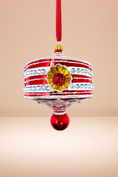 Load image into Gallery viewer, Red Harlequin Lantern Glass Ornament - Southlake Paws