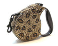 Load image into Gallery viewer, Parisian Pet 'Crystal Retractable Leash Leopard' for Dogs & Cats – Strong, Stylish Leash for Small Dogs, 16-Foot Length