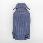 Personalized Bespoke Striped Denim Trucker Dog Coat