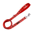 Load image into Gallery viewer, EcoBark Cherry Red Dog Leash- Padded Comfort Grip Leash with Dog Pattern - 4 ft, 5 ft, and 6 ft Leash for Small and Medium Dogs