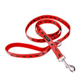 Load image into Gallery viewer, EcoBark Cherry Red Dog Leash- Padded Comfort Grip Leash with Dog Pattern - 4 ft, 5 ft, and 6 ft Leash for Small and Medium Dogs