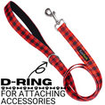 Load image into Gallery viewer, Red Plaid Dog Leash by EcoBark - Buffalo Check Padded Comfort Grip Leash for Dogs - 4ft, 5ft, and 6ft Leash for Small and Medium Dogs