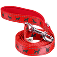 Load image into Gallery viewer, EcoBark Cherry Red Dog Leash- Padded Comfort Grip Leash with Dog Pattern - 4 ft, 5 ft, and 6 ft Leash for Small and Medium Dogs