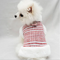Load image into Gallery viewer, Winter Fleece-Lined Check Dog Harness Dress Coat