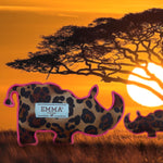 Animal print denim rhinoceros dog toy