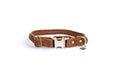 Load image into Gallery viewer, Rolled Style Light Brown Leather Quick-Release Dog Collar