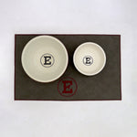 Personalized Faux Leather Dog Placemat Grey/Wine Red