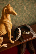 Load image into Gallery viewer, Prairie Paws Studded Hairon Dog Collar in Brown & White
