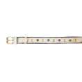 Load image into Gallery viewer, Prairie Paws Studded Hairon Dog Collar in Brown & White