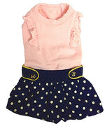 Parisian Pet 'Nautical Dress' for Dogs and Cats, Sleeveless Designer Beach Dress, Comfortable Pet Clothing, Pink & Navy