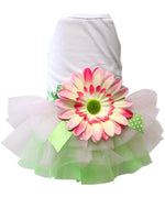Parisian Pet 'Sunflower Dress' for Dogs and Cats, Designer Sleeveless, Summer Pet Apparel, Green