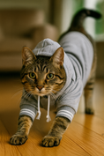 Load image into Gallery viewer, Parisian Pet 'Blessed Hoodie' in Gray - Trendy Pet Hoodie for Dogs & Cats, Perfect for Fall & Winter