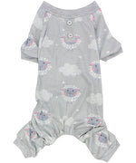 Parisian Pet 'Grey Sheep' Pajama for Dogs & Cats, Designer Pet Sleepwear, Cozy Dog Pajama Set, Grey