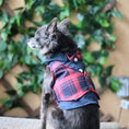 Load image into Gallery viewer, Parisian Pet 'Scottish Pleated Tuxedo Red/Blue Plaid' for Dogs & Cats, Stylish Pet Party Tuxedo, Christmas Pet Tuxedo