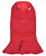 Parisian Pet 'Satin Embellished Dress' for Dogs and Cats, Designer Holiday Apparel, Red-Valentine's Day