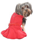 Load image into Gallery viewer, Parisian Pet 'Satin Embellished Dress' for Dogs and Cats, Designer Holiday Apparel, Red-Valentine's Day