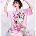 Load image into Gallery viewer, KOSAHIKI Pink Harajuku Graphic T-shirt