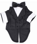 Load image into Gallery viewer, Parisian Pet 'Satin Party Tux' for Dogs and Cats, Designer Holiday Pet Tuxedo, Satin Formal Wear, Black & White-Valentine's Day