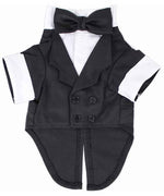 Parisian Pet 'Satin Party Tux' for Dogs and Cats, Designer Holiday Pet Tuxedo, Satin Formal Wear, Black & White-Valentine's Day