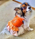 Load image into Gallery viewer, Parisian Pet 'Color Block Garden Dress' for Dogs and Cats, Comfortable and Stylish, Summer Outfit, Orange