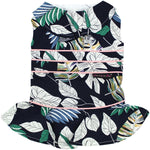Parisian Pet 'Palm Leaves Dress' Dog & Cat T-Shirt – Comfortable Stylish Summer Dog Dress – Green, White