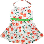 Parisian Pet 'Red Poppies Boho Dress' Dog & Cat T-shirt – Adjustable Floral Pet Dress, Perfect for Summer - Red, White, Green-Valentine's Day