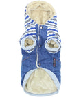 Load image into Gallery viewer, Parisian Pet 'Denim Striped' Hoodie, Blue for Dogs & Cats – Soft, Stylish Pet Apparel