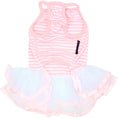 Load image into Gallery viewer, Parisian Pet 'Ballerina Dress' Dog & Cat Shirt – Unique Floral Pet Dress, Perfect for Summer - Pink and White Stripes-Valentine's Day