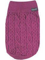 Parisian Pet 'Cable Knit Sweater' - Warm & Stylish Pet Sweater in Raspberry for Dogs & Cats-Valentine's Day