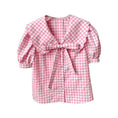 Load image into Gallery viewer, Gingham Peter Pan Collar Shirt