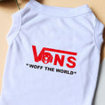 Load image into Gallery viewer, Vans-inspired “Woff The World" Dog T-Shirt - Southlake Paws