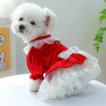 Load image into Gallery viewer, Red Velvet & Lace Holiday Party Dog Dress