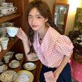 Load image into Gallery viewer, Gingham Peter Pan Collar Shirt