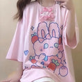 Load image into Gallery viewer, Pink Strawberry Bunny Harajuku T-Shirt
