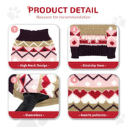 Pink Hearts Dog Sweater
