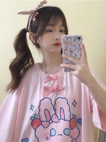 Pink Strawberry Bunny Harajuku T-Shirt