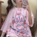 Load image into Gallery viewer, Pink Strawberry Bunny Harajuku T-Shirt