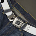 Load image into Gallery viewer, BD Wings Logo CLOSE-UP Full Color Black Silver Seatbelt Belt - Born to Raise Hell Yellow Webbing