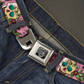 Load image into Gallery viewer, BD Wings Logo CLOSE-UP Full Color Black Silver Seatbelt Belt - Death Before Dishonor Pink Webbing