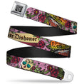 Load image into Gallery viewer, BD Wings Logo CLOSE-UP Full Color Black Silver Seatbelt Belt - Death Before Dishonor Pink Webbing