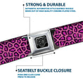 Load image into Gallery viewer, BD Wings Logo CLOSE-UP Full Color Black Silver Seatbelt Belt - Leopard Pink Fuchsia Webbing