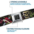 Load image into Gallery viewer, BD Wings Logo CLOSE-UP Full Color Black Silver Seatbelt Belt - Live Hard Die Young CLOSE-UP Black Webbing